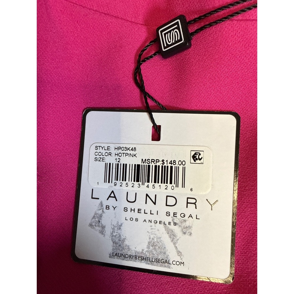 NWTs Party Wedding Hot Pink Ruffle V-Neck Comfort Dress Sz 12 Bold Barbi Ruffle - Picture 6 of 10
